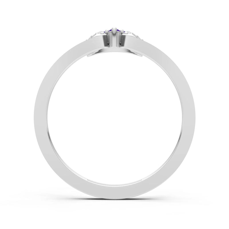 Amethyst Tri-Cluster Pavé Ring