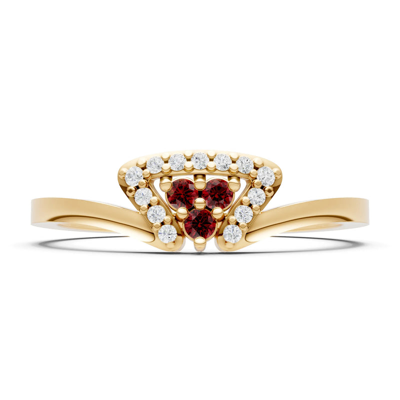 Tri-Cluster Pavé Ring