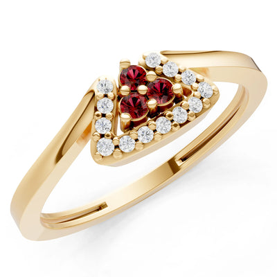 Tri-Cluster Pavé Ring