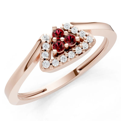 Tri-Cluster Pavé Ring