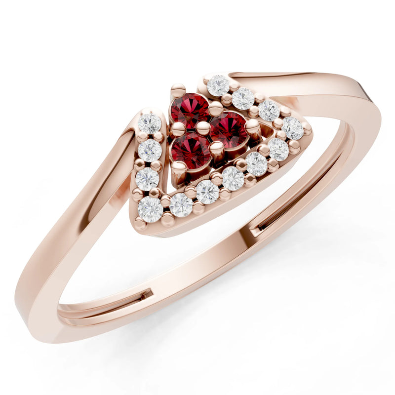 Tri-Cluster Pavé Ring