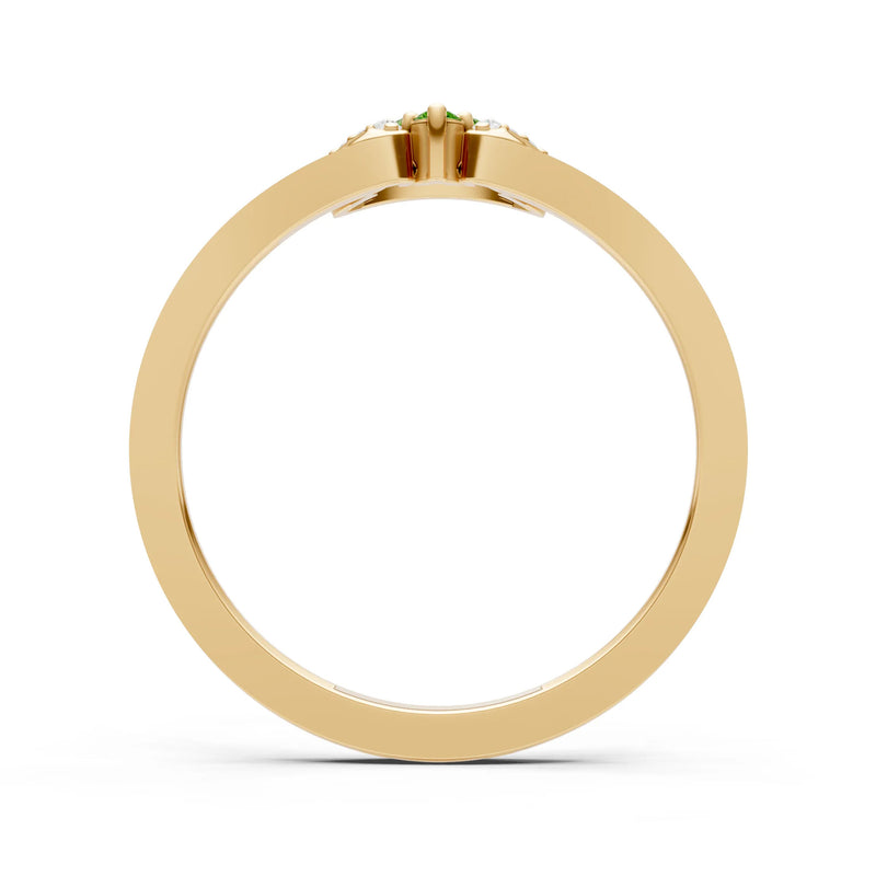 Peridot Tri-Cluster Pavé Ring