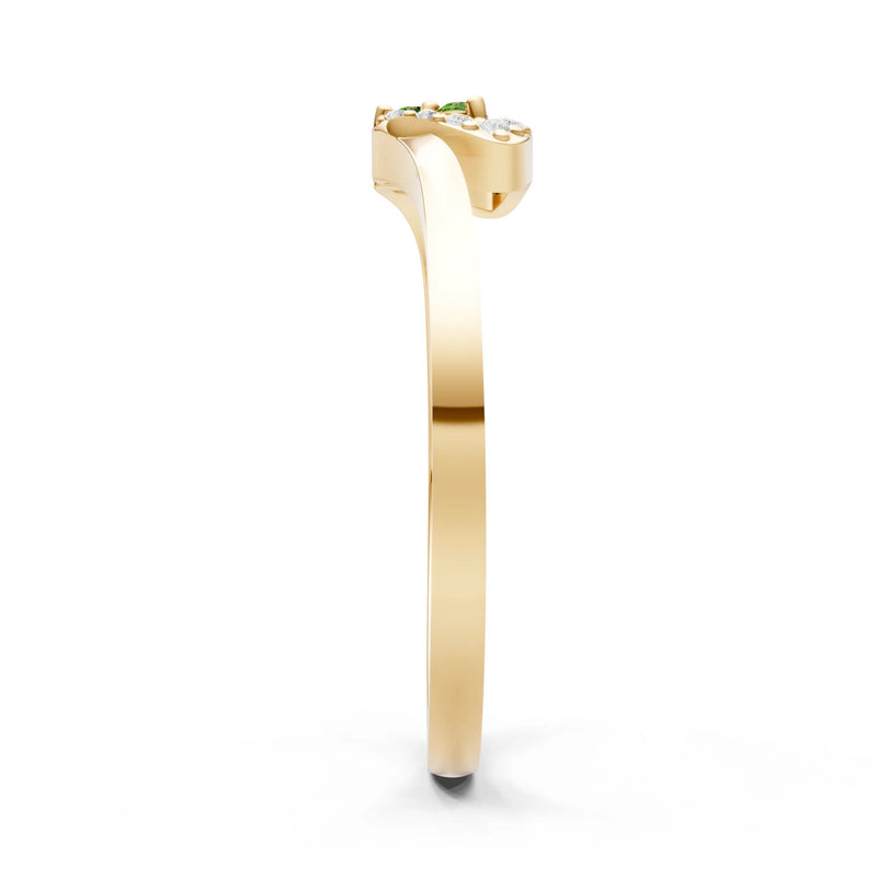 Peridot Tri-Cluster Pavé Ring