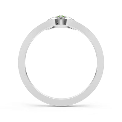 Peridot Tri-Cluster Pavé Ring
