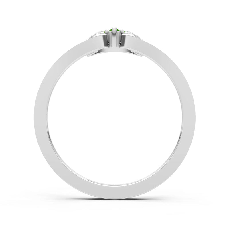 Peridot Tri-Cluster Pavé Ring