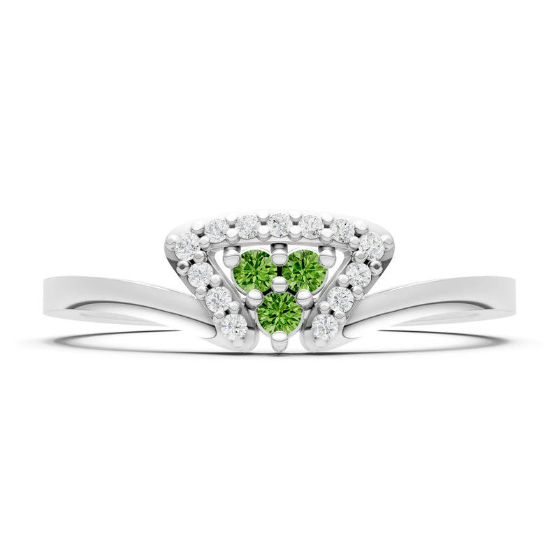 Peridot Tri-Cluster Pavé Ring