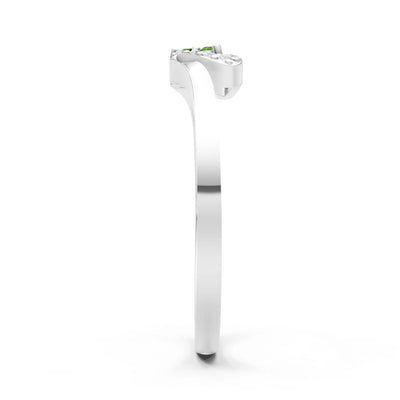 Peridot Tri-Cluster Pavé Ring