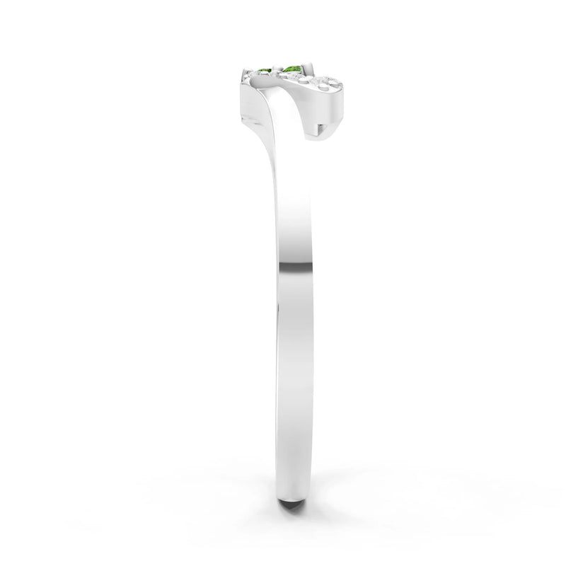 Peridot Tri-Cluster Pavé Ring