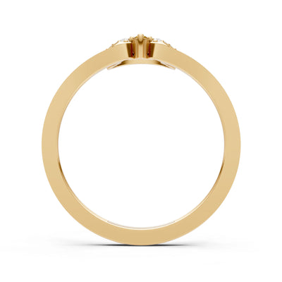 Citrine Tri-Cluster Pavé Ring