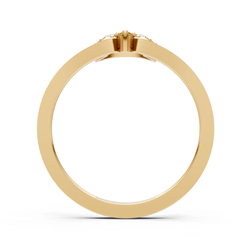 Citrine Tri-Cluster Pavé Ring