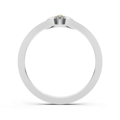 Citrine Tri-Cluster Pavé Ring