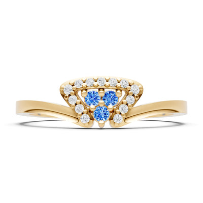 Swiss Blue Topaz Tri-Cluster Pavé Ring