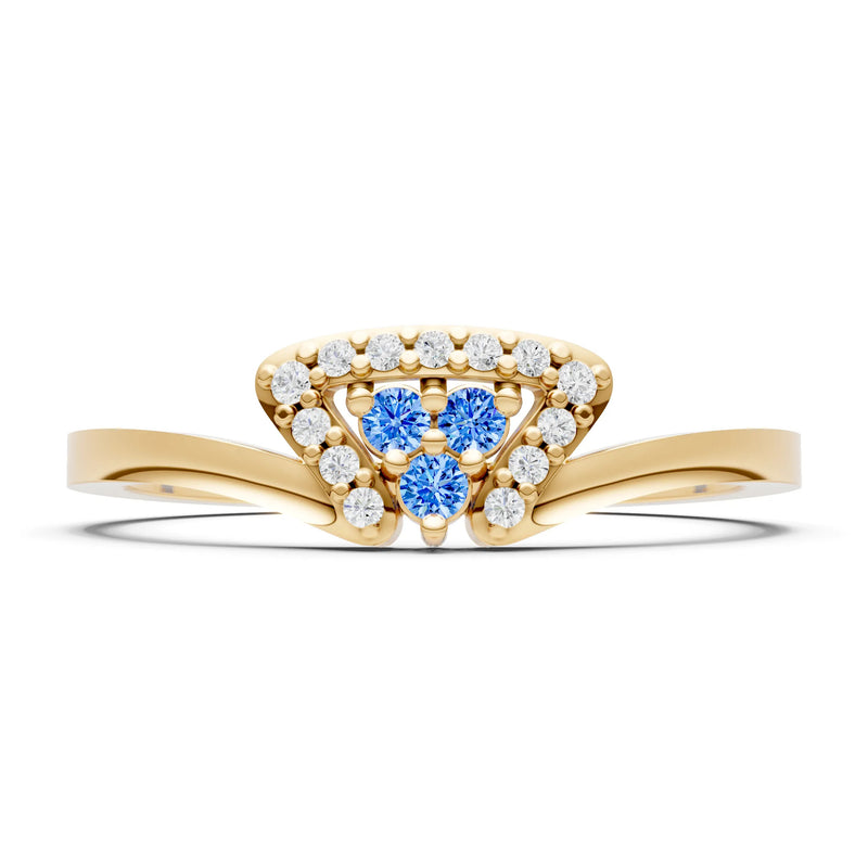 Swiss Blue Topaz Tri-Cluster Pavé Ring