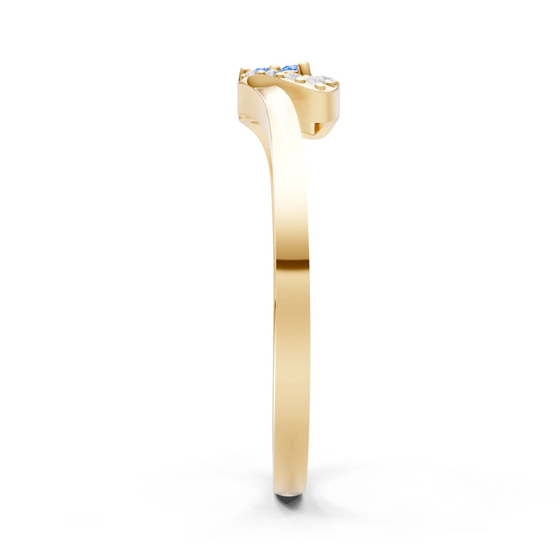 Swiss Blue Topaz Tri-Cluster Pavé Ring