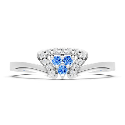 Swiss Blue Topaz Tri-Cluster Pavé Ring