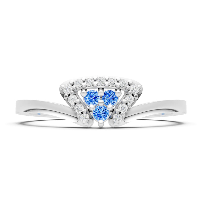 Swiss Blue Topaz Tri-Cluster Pavé Ring