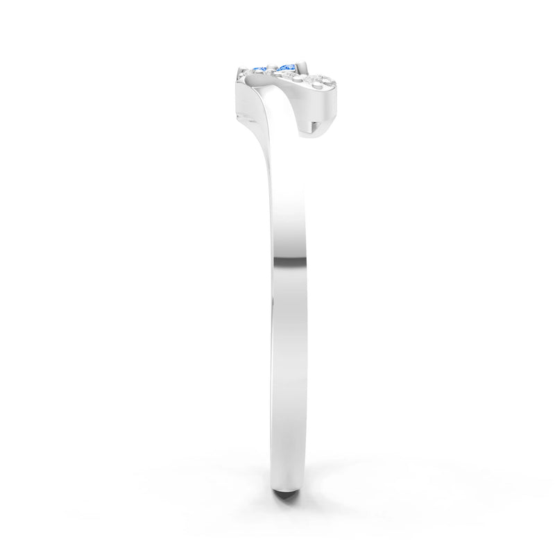 Swiss Blue Topaz Tri-Cluster Pavé Ring