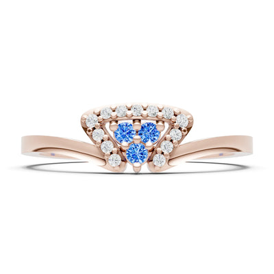 Swiss Blue Topaz Tri-Cluster Pavé Ring