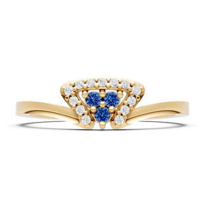 London Blue Topaz Tri-Cluster Pavé Ring