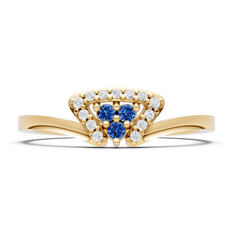 London Blue Topaz Tri-Cluster Pavé Ring
