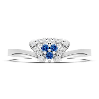 London Blue Topaz Tri-Cluster Pavé Ring