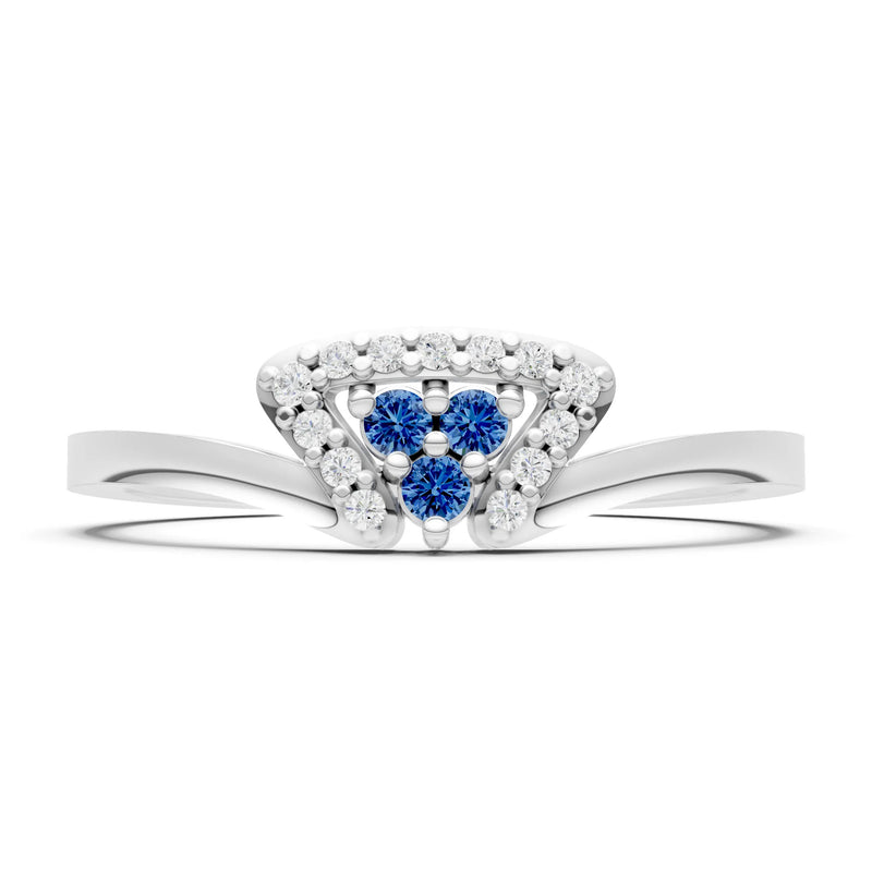 London Blue Topaz Tri-Cluster Pavé Ring