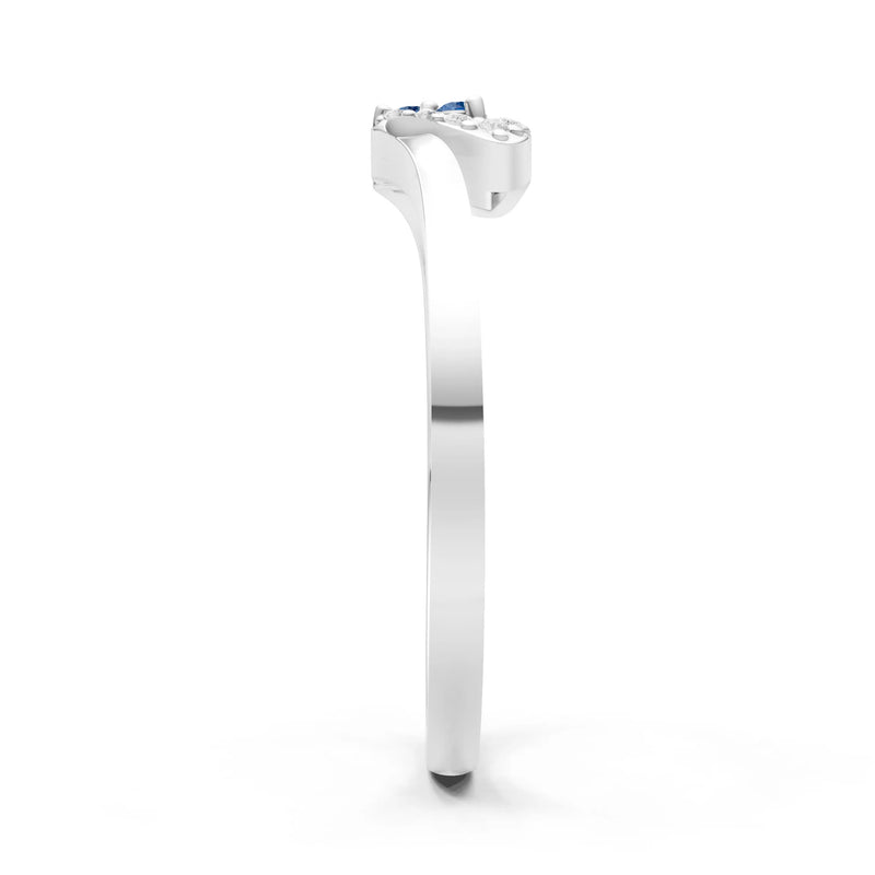 London Blue Topaz Tri-Cluster Pavé Ring