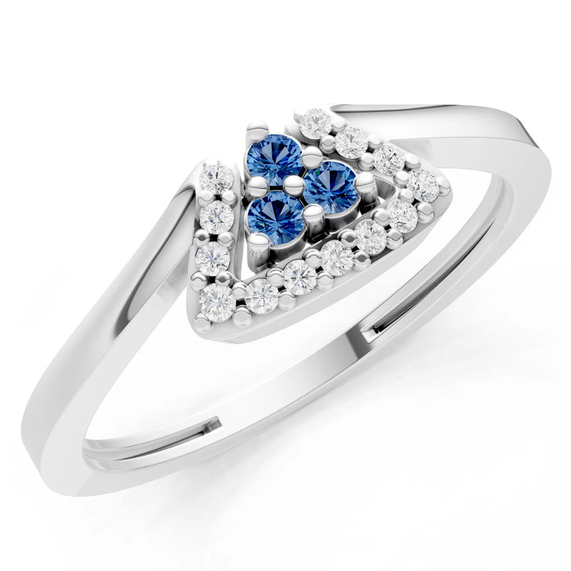London Blue Topaz Tri-Cluster Pavé Ring