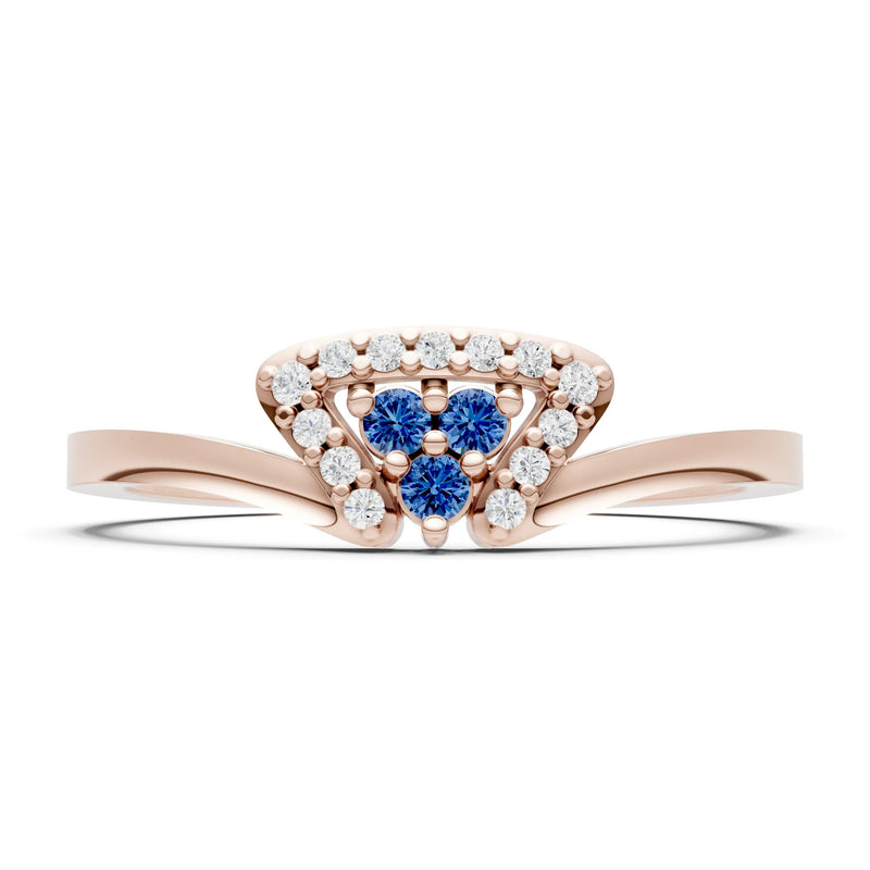 London Blue Topaz Tri-Cluster Pavé Ring