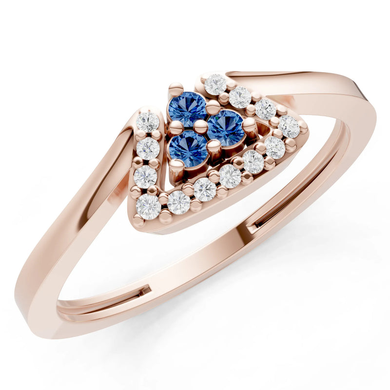 London Blue Topaz Tri-Cluster Pavé Ring