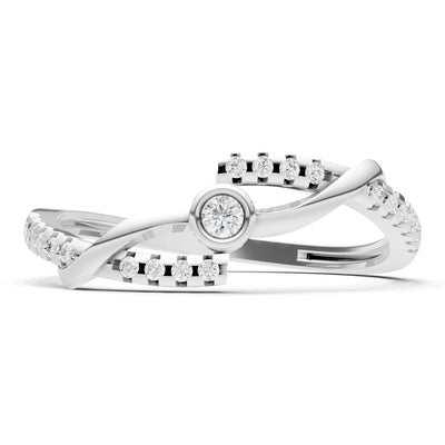 Bezel Center Pavé Accent Ring