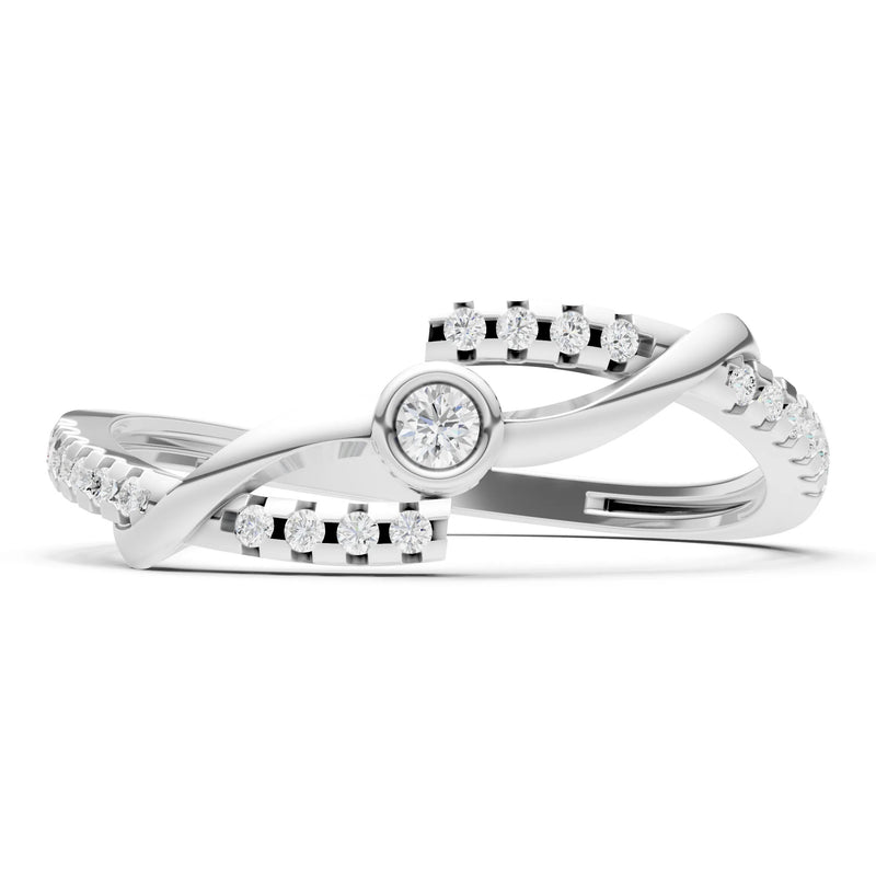 Bezel Center Pavé Accent Ring