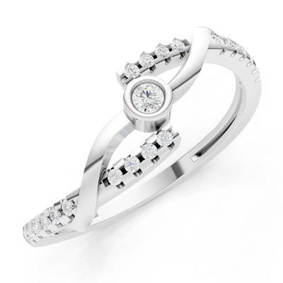 Bezel Center Pavé Accent Ring
