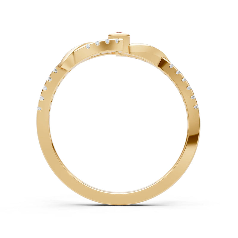 Bezel Center Pavé Accent Ring