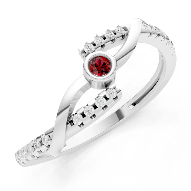 Bezel Center Pavé Accent Ring
