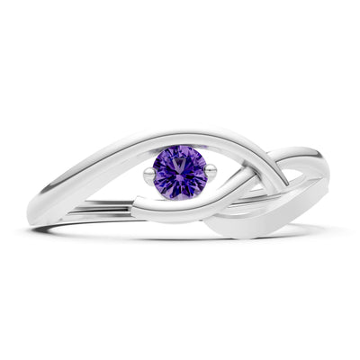 Dainty Twist Solitaire Round Ring - Round