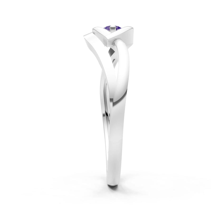 Dainty Twist Solitaire Round Ring - Round