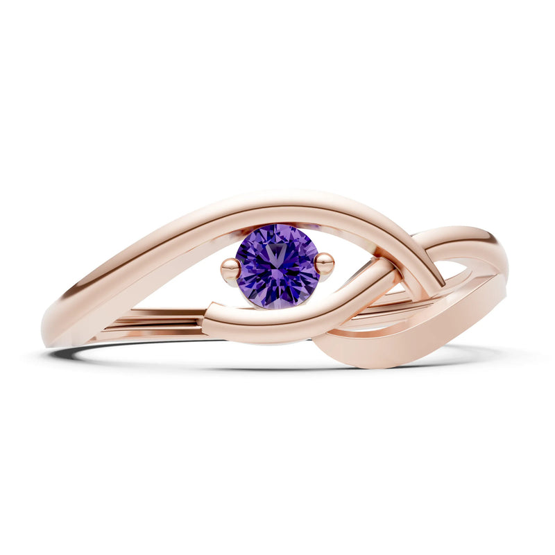 Dainty Twist Solitaire Round Ring - Round