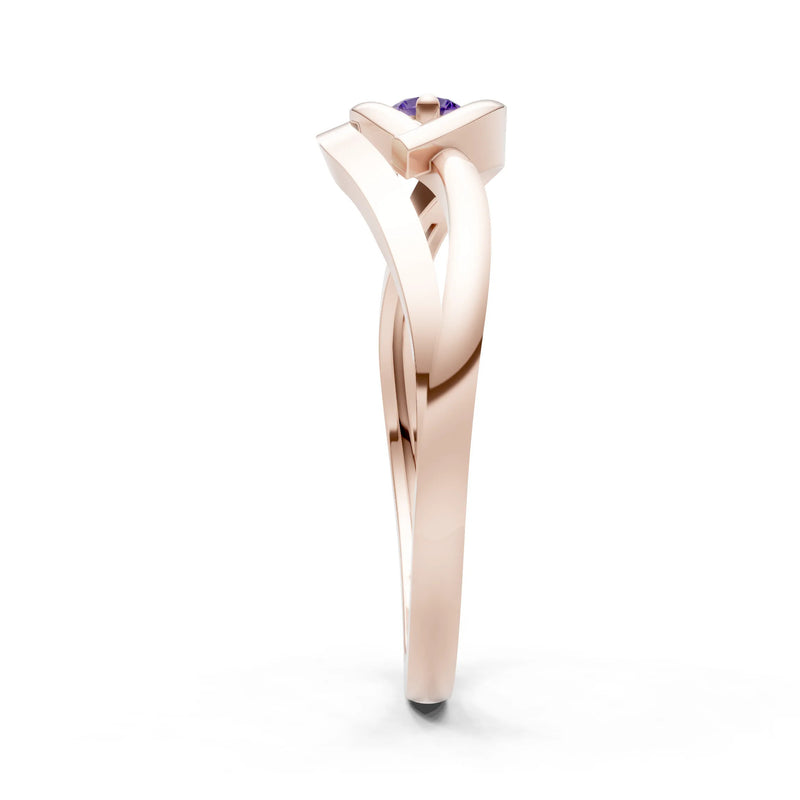 Dainty Twist Solitaire Round Ring - Round