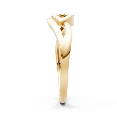 Dainty Twist Solitaire Round Ring - Round