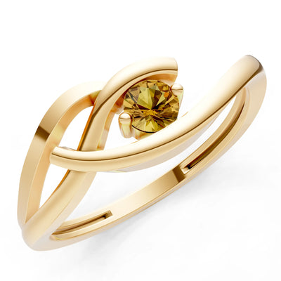 Dainty Twist Solitaire Round Ring - Round
