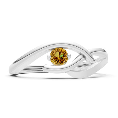 Dainty Twist Solitaire Round Ring - Round