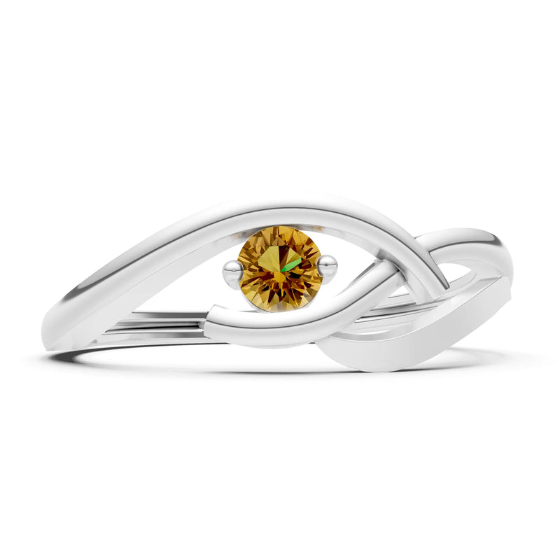 Dainty Twist Solitaire Round Ring - Round