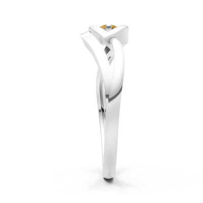 Dainty Twist Solitaire Round Ring - Round