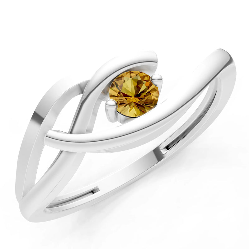 Dainty Twist Solitaire Round Ring - Round