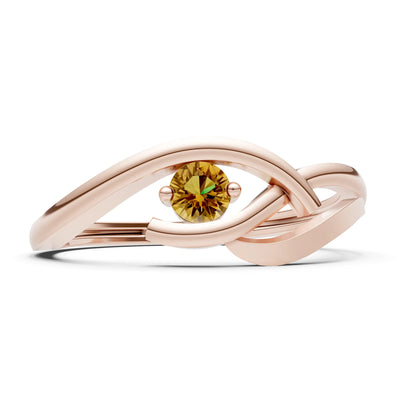 Dainty Twist Solitaire Round Ring - Round