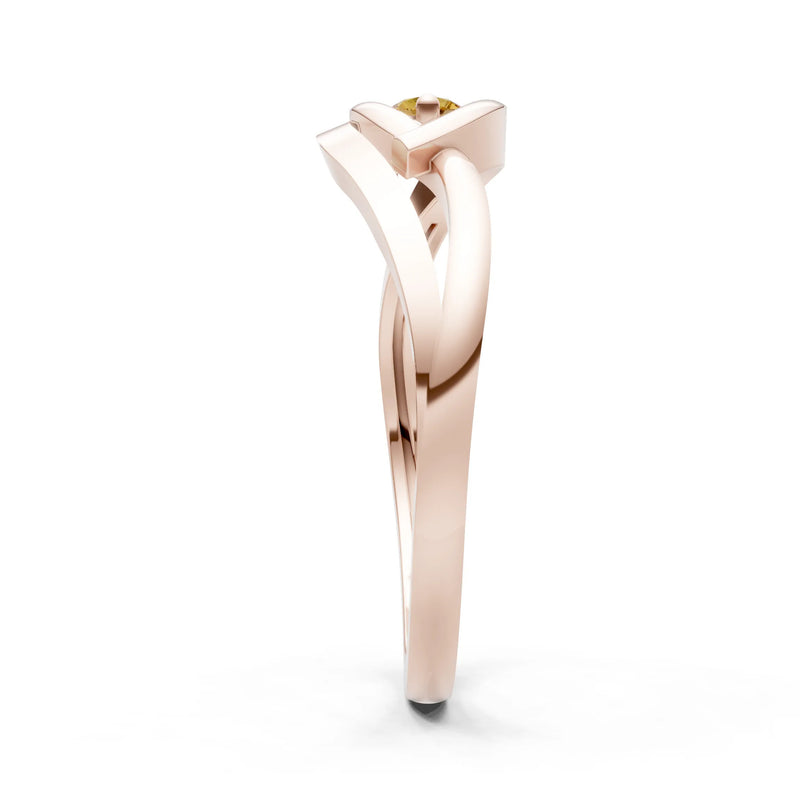 Dainty Twist Solitaire Round Ring - Round