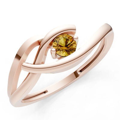 Dainty Twist Solitaire Round Ring - Round