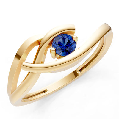 Dainty Twist Solitaire Round Ring - Round