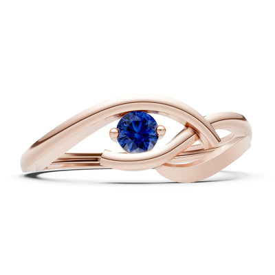 Dainty Twist Solitaire Round Ring - Round